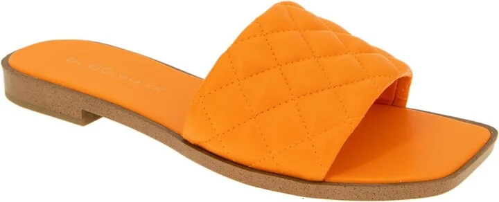 Laila Womens Quilted Slip On Flat Sandals