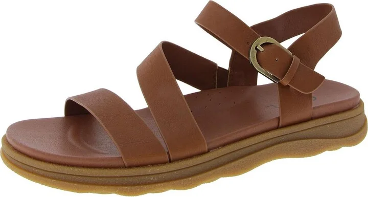 Lainey Womens Leather Strappy Slingback Sandals