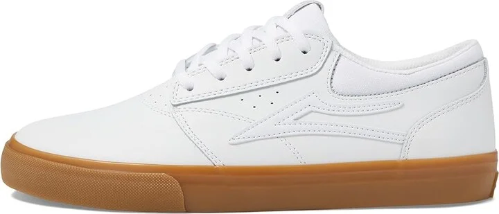Lakai Griffin Men's Skate Shoes White/Gum Leather : 8 D - Medium, Suede - Image 6