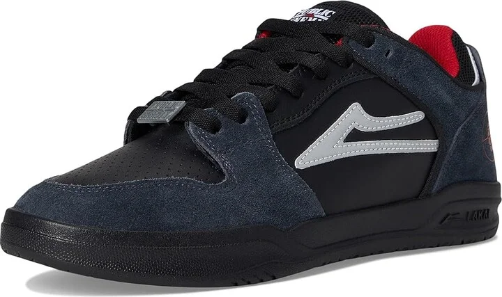 Lakai Telford Low Men's Skate Shoes Black/Charcoal Suede : 7.5 D - Medium, Canvas/Leather/Suede - Image 5