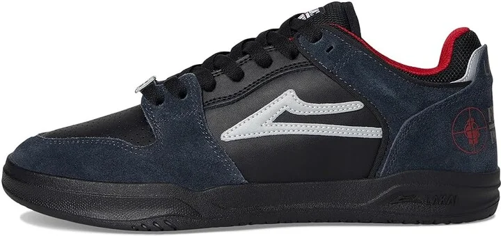 Lakai Telford Low Men's Skate Shoes Black/Charcoal Suede : 7.5 D - Medium, Canvas/Leather/Suede - Image 6
