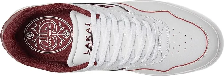 Lakai Terrace Men's Shoes White/Burgundy Leather : 9.5 D - Medium, Leather/Synthetic - Image 2