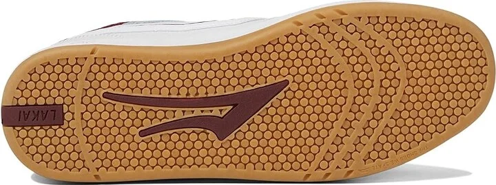 Lakai Terrace Men's Shoes White/Burgundy Leather : 9.5 D - Medium, Leather/Synthetic - Image 3