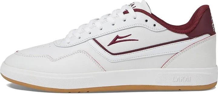 Lakai Terrace Men's Shoes White/Burgundy Leather : 9.5 D - Medium, Leather/Synthetic - Image 6