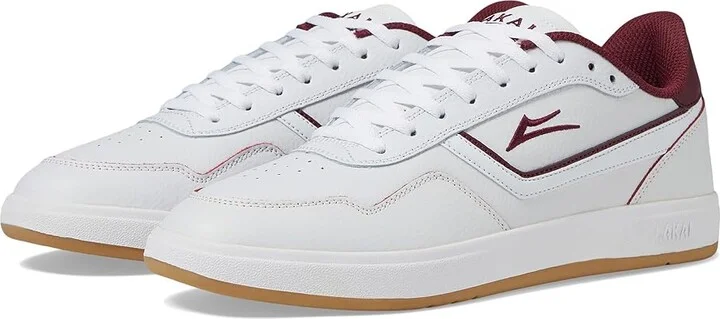 White,burgundy Leather
