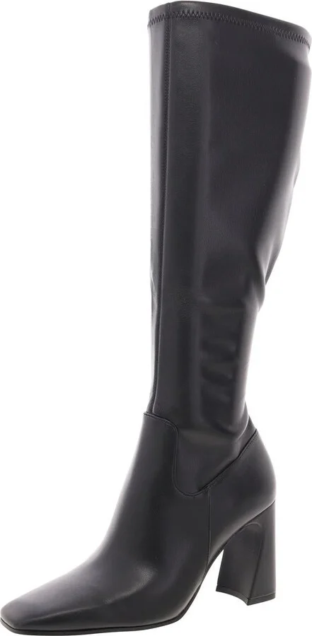 LAMARCA Womens Faux Leather Square Toe Knee-High Boots