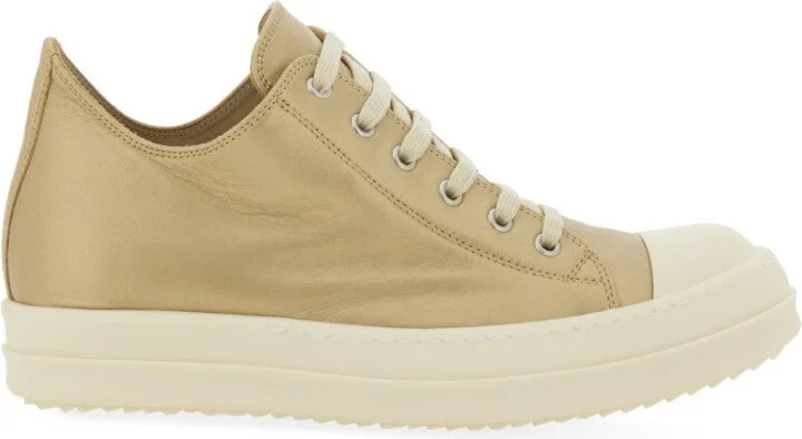 Lamb Leather Low-Top Sneakers With Calf Leather Toe Cap