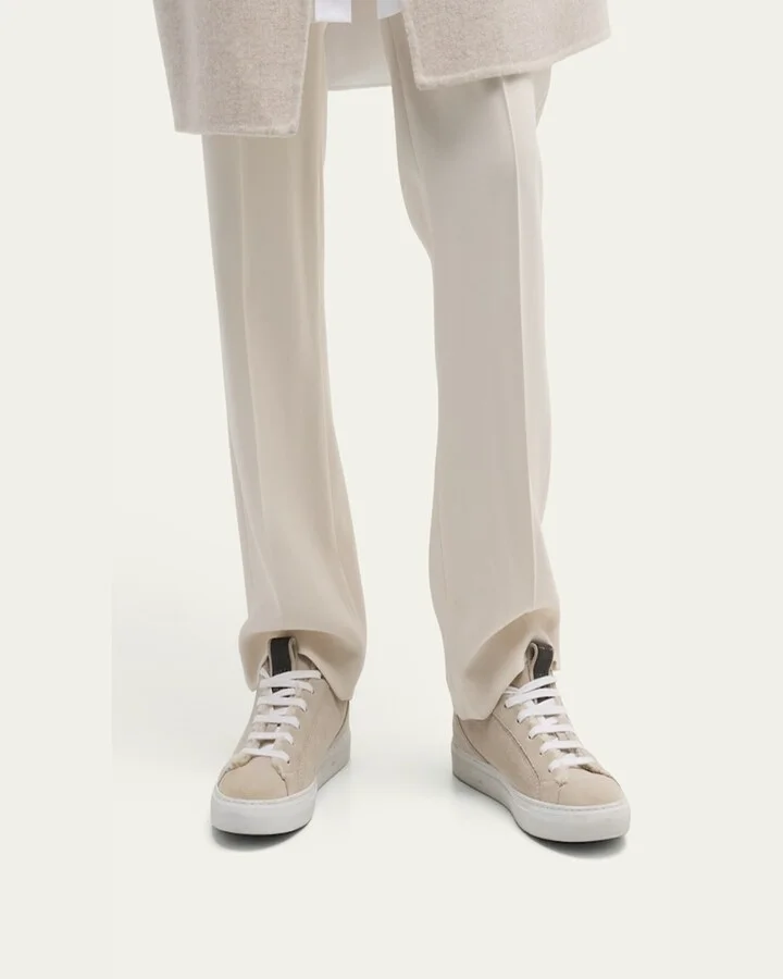 Lamb Shearling Fur-Lined Low-Top Sneakers - Image 2