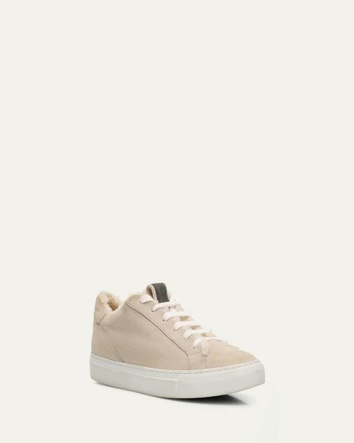 Lamb Shearling Fur-Lined Low-Top Sneakers - Image 10