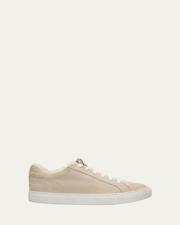 Lamb Shearling Fur-Lined Low-Top Sneakers