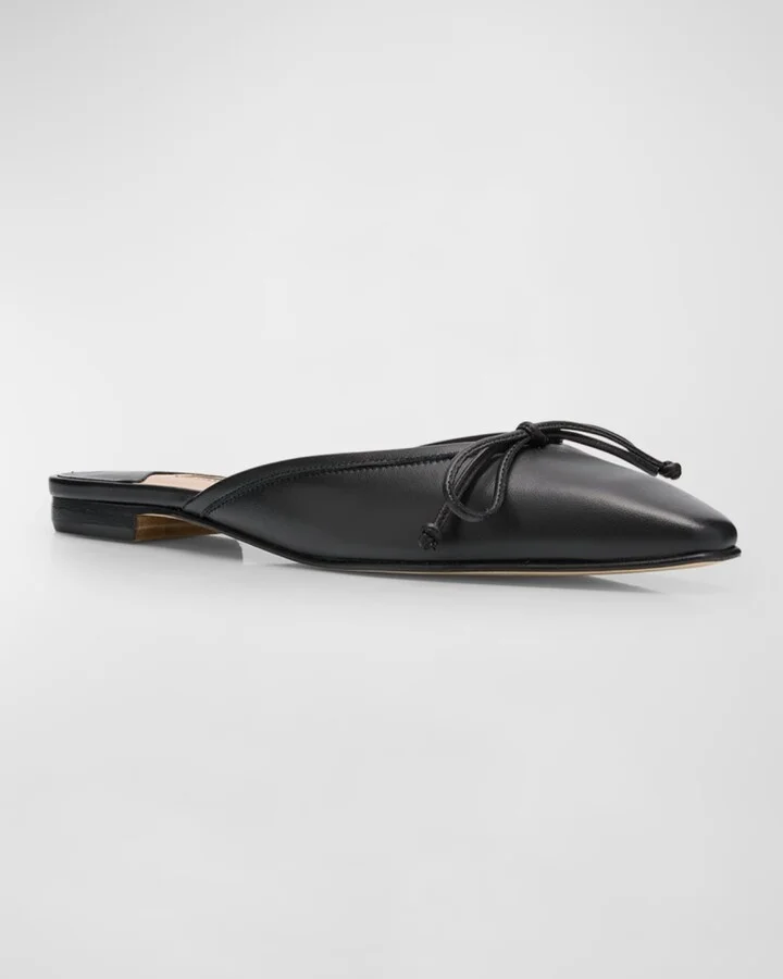 Lambskin Bow Ballerina Mules - Image 2