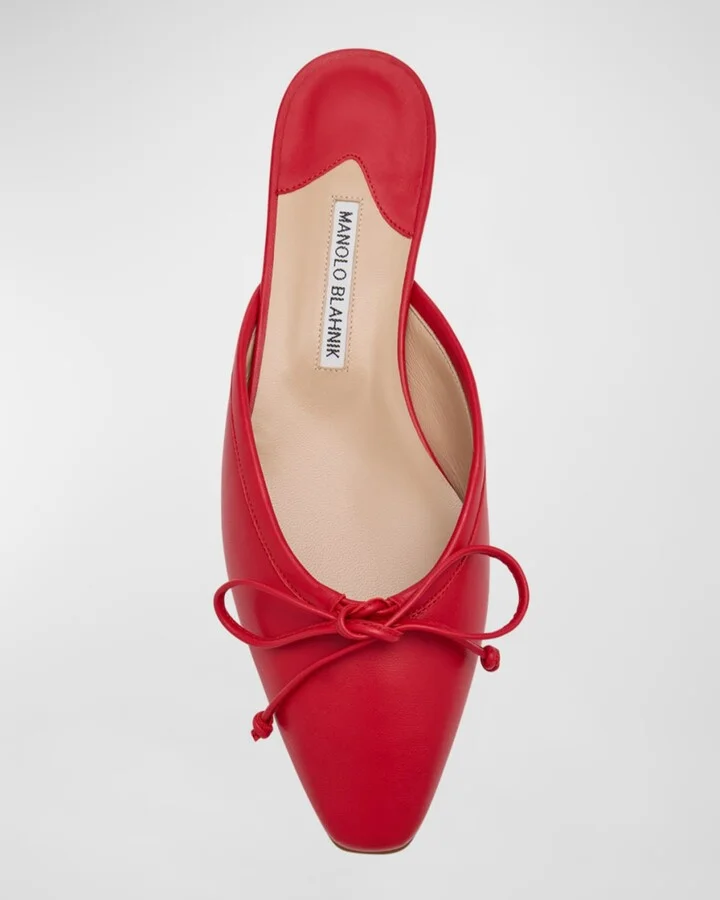 Lambskin Bow Ballerina Mules - Image 6