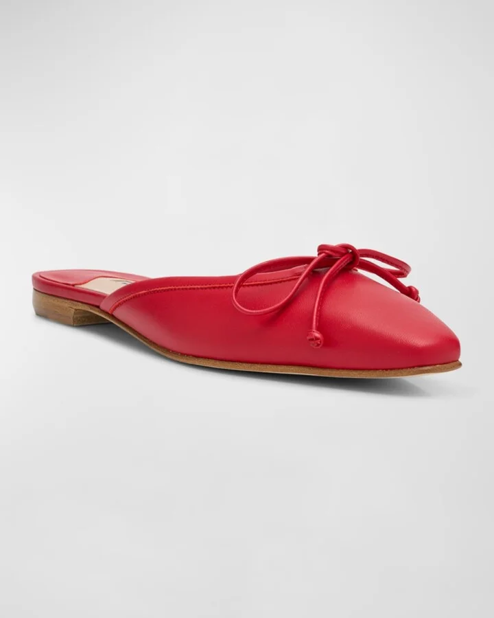 Lambskin Bow Ballerina Mules - Image 7