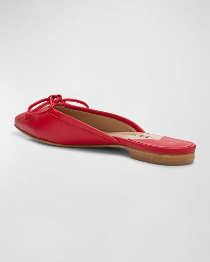 Lambskin Bow Ballerina Mules - Image 9