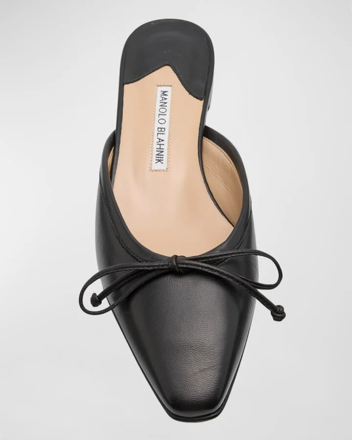 Lambskin Bow Ballerina Mules - Image 10