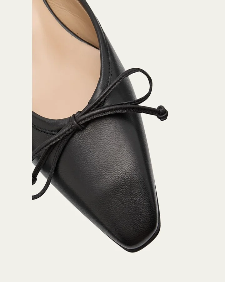 Lambskin Bow Ballerina Mules - Image 3