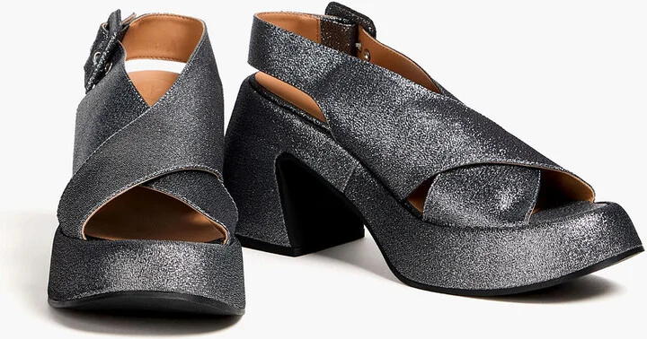 Lamé platform slingback sandals - Image 2
