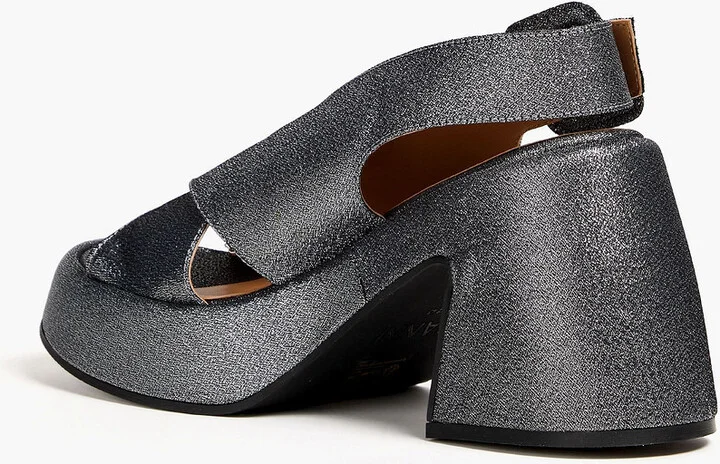 Lamé platform slingback sandals - Image 3