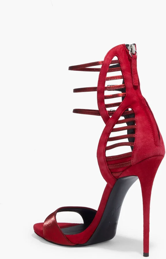 Lamé-trimmed suede sandals - Image 3