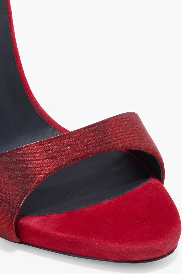 Lamé-trimmed suede sandals - Image 4
