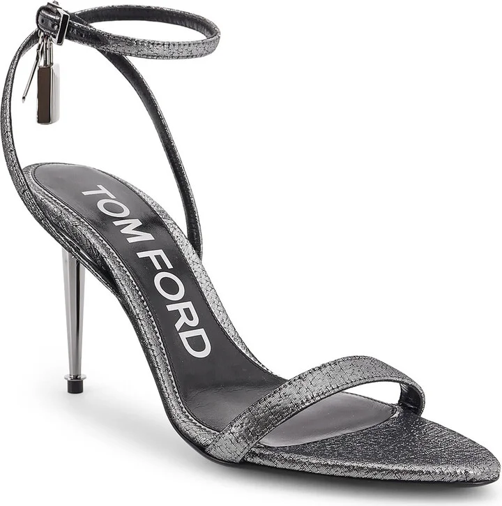 Laminated Heeled Sandals With Laminated Effect - Image 2