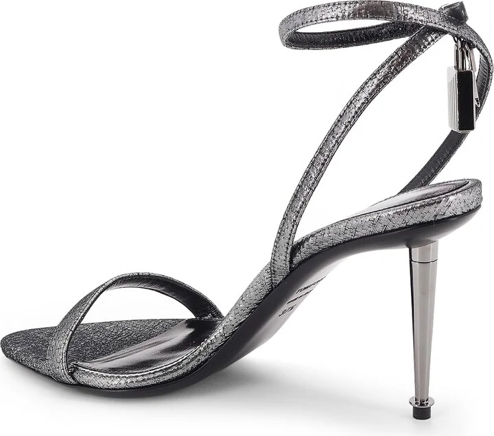 Laminated Heeled Sandals With Laminated Effect - Image 3