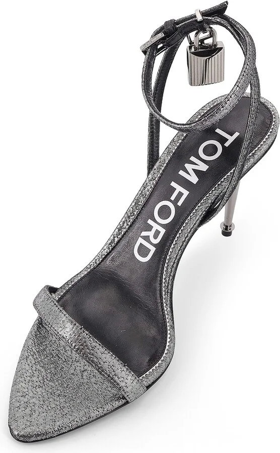 Laminated Heeled Sandals With Laminated Effect - Image 4
