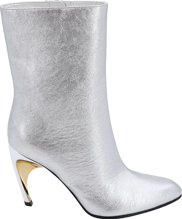 Laminated Leather Ankle Boots