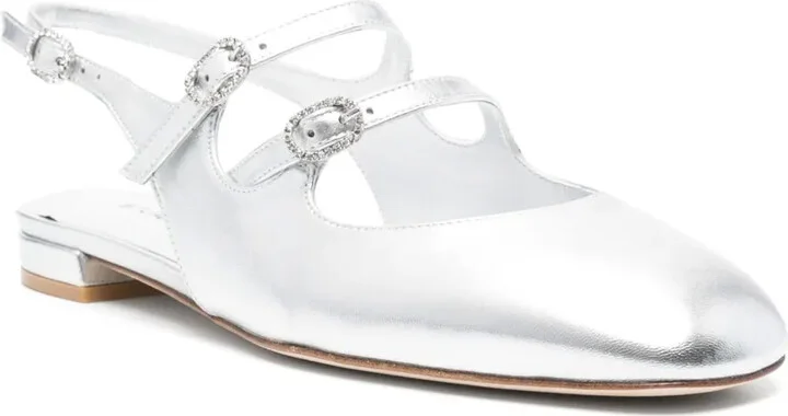 Laminated-Leather Ballerina Shoes - Image 2