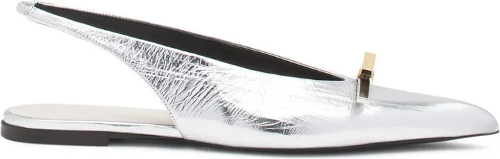 Laminated Leather Ballerina Shoes