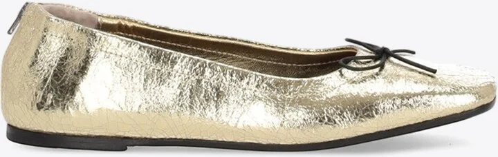 Laminated Leather Ballet Flats