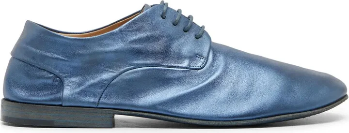 laminated-leather Derby shoes