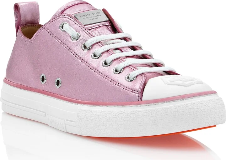 Laminated Leather Lo-Top Sneakers Megastar