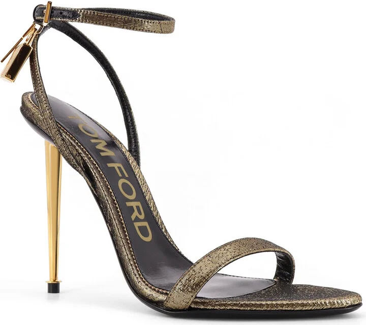 Laminated Leather Sandals With Logoed Padlock - Image 2