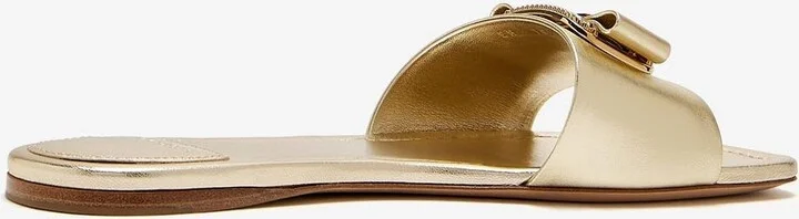 Lamya Metallic Leather Slides - Image 2