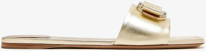 Lamya Metallic Leather Slides