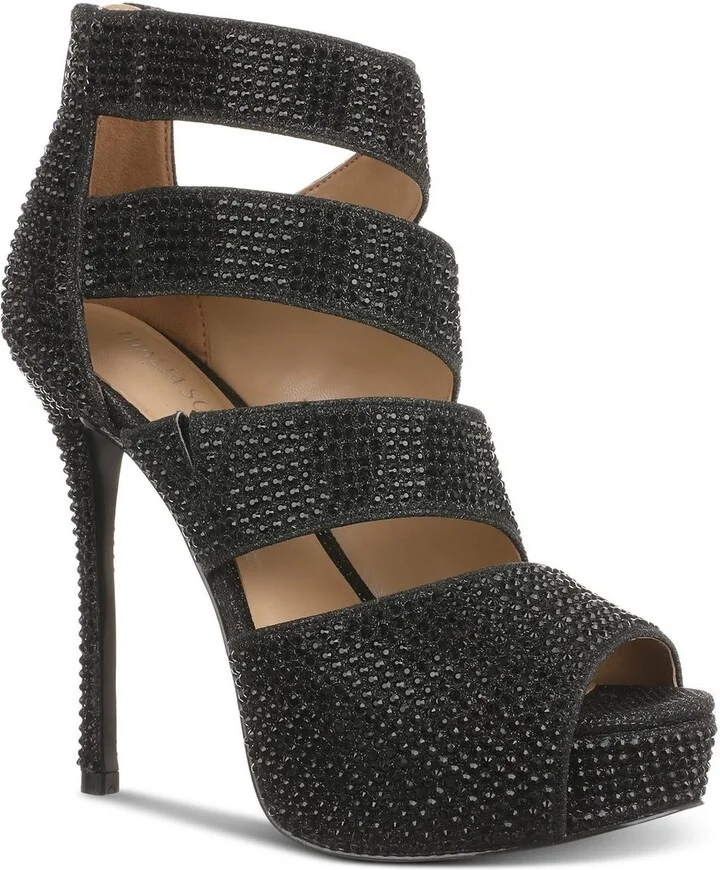 LANA Womens Jeweled Manmade Lace-Up Heels