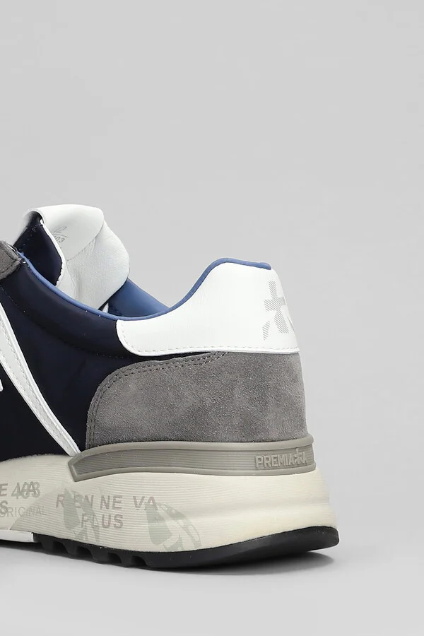 Lander Sneakers In Blue Suede And Fabric - Image 5