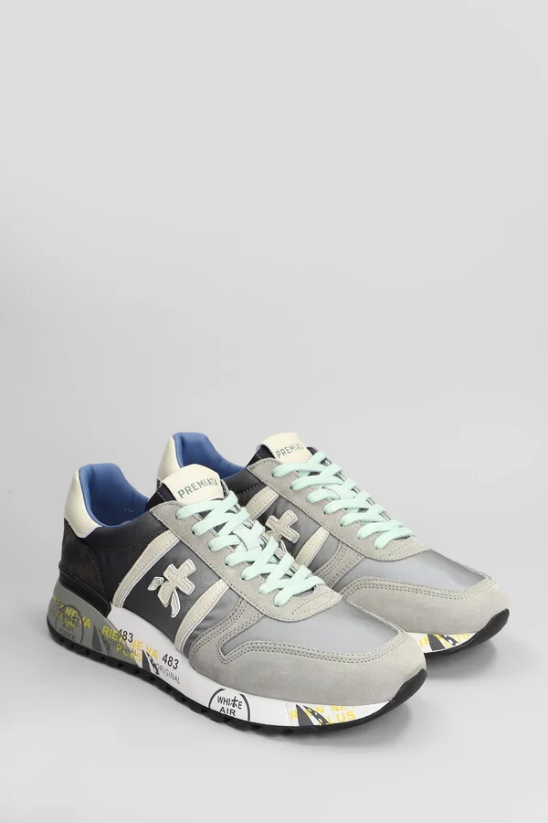 Lander Sneakers In Grey Suede And Fabric - Image 2