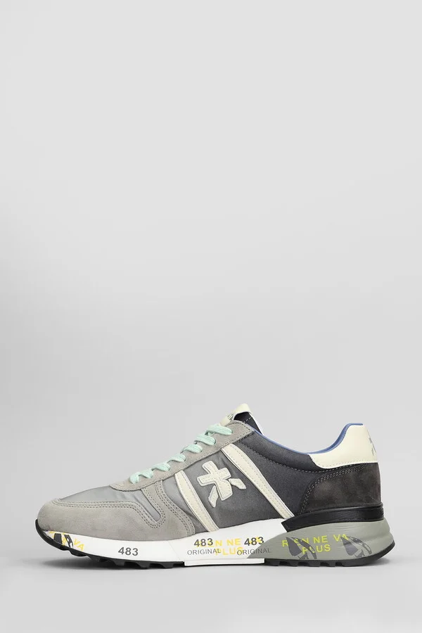Lander Sneakers In Grey Suede And Fabric - Image 3