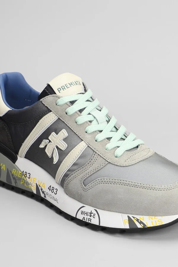 Lander Sneakers In Grey Suede And Fabric - Image 5