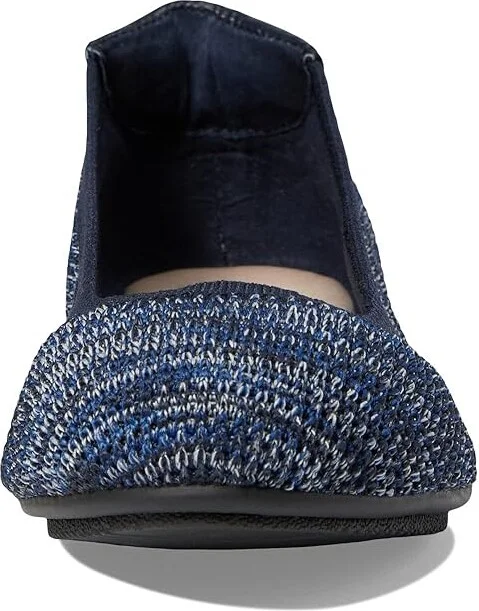 Lands' End Comfort Elastic Ballet Women's Shoes Navy Heather : 9.5 M, Textile - Image 4