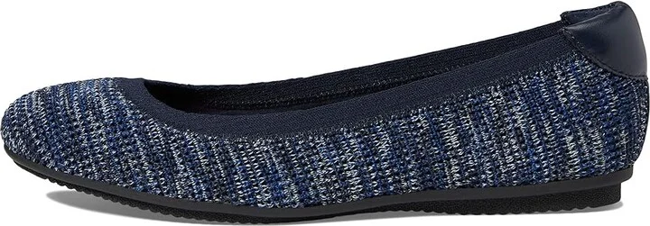 Lands' End Comfort Elastic Ballet Women's Shoes Navy Heather : 9.5 M, Textile - Image 5