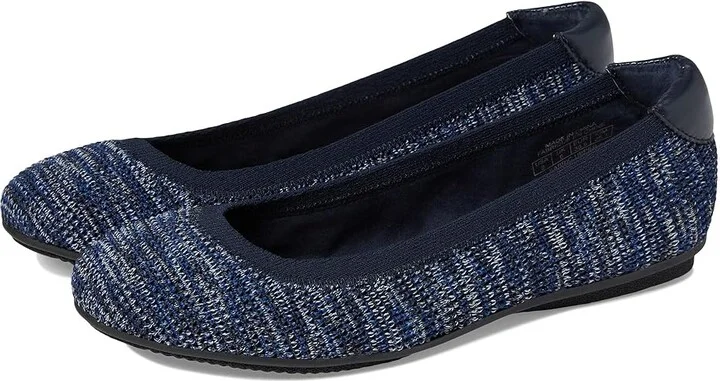 Lands' End Comfort Elastic Ballet Women's Shoes Navy Heather : 9.5 M, Textile