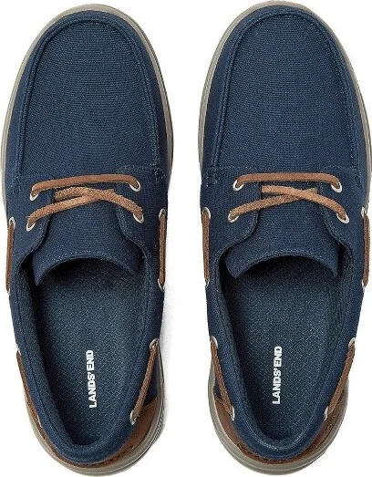 Lands' End Men's Comfort Slip On Boat Shoes - 11 - Navy - Image 2