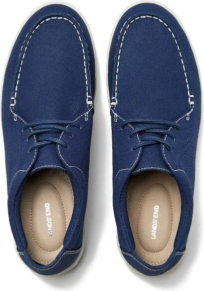 Lands' End Men's Moc Toe Canvas Lace Up Sneakers - 9 - Deep Sea Navy - Image 2