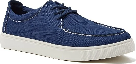 Lands' End Men's Moc Toe Canvas Lace Up Sneakers - 9 - Deep Sea Navy