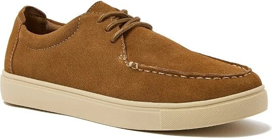 Lands' End Men's Moc Toe Suede Lace Up Sneakers - 10.5 - Tuscan Brown