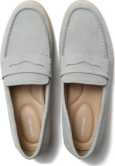 Lands' End Men's Suede Penny Loafers - 11.5 - Soft Slate - Image 2