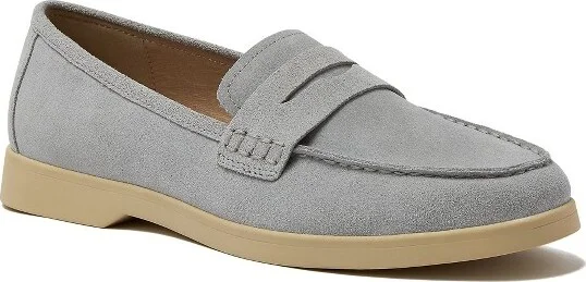 Lands' End Men's Suede Penny Loafers - 11.5 - Soft Slate